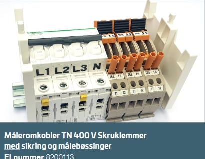 Måleromkobler TN 400V skruklemme med sikring/målebøssing | artk: 8200113